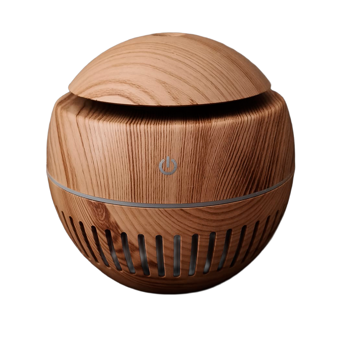 Humidificador Bola con rayas efecto Madera Clara