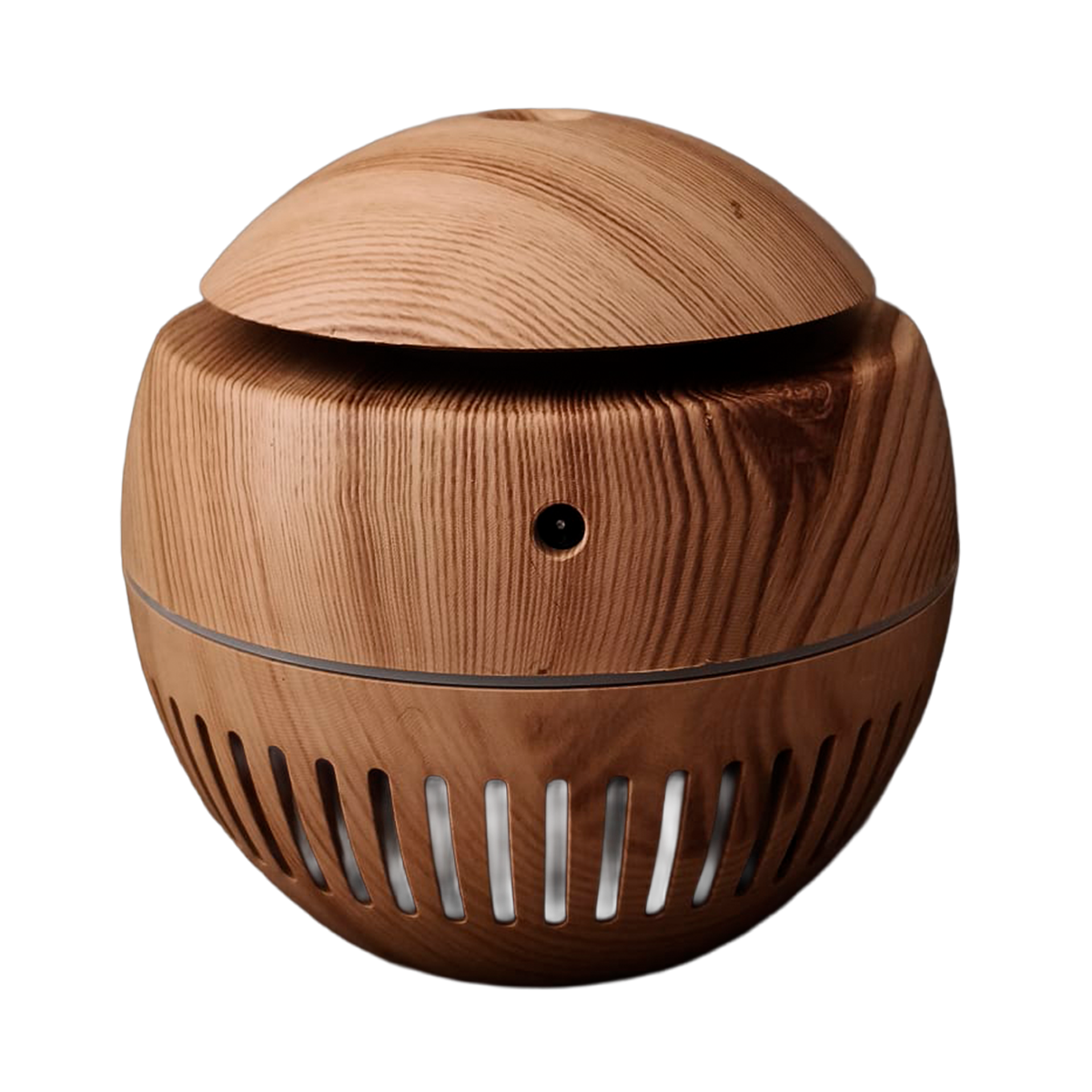 Humidificador Bola con rayas efecto Madera Clara