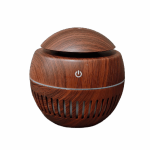 Humidificador Bola con rayas efecto Madera Oscura
