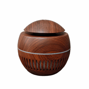 Humidificador Bola con rayas efecto Madera Oscura