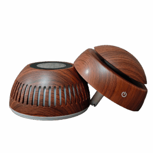 Humidificador Bola con rayas efecto Madera Oscura