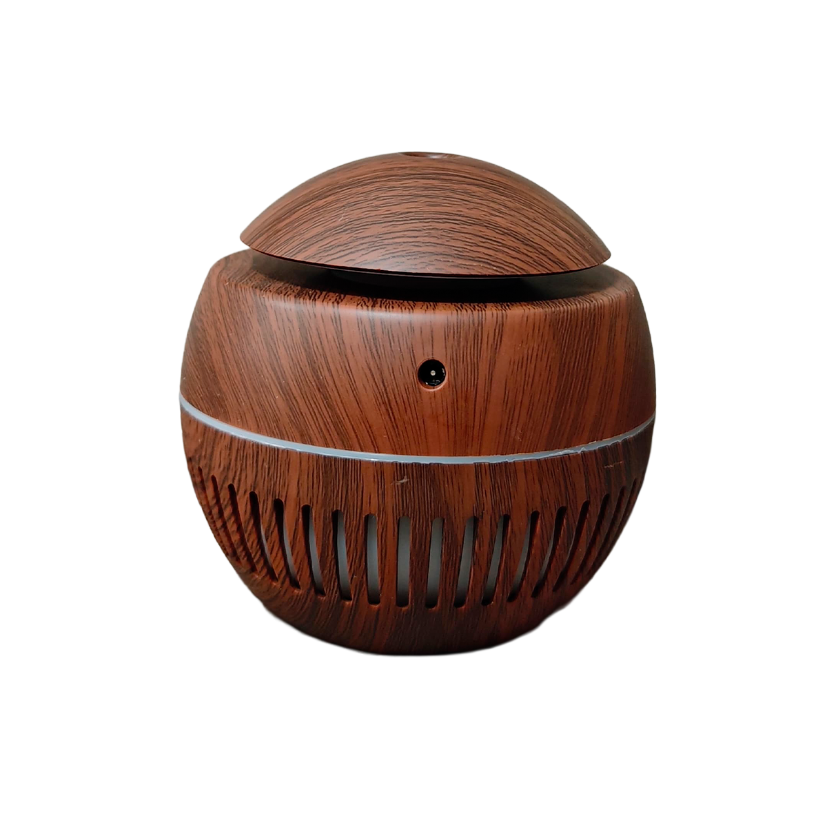 Humidificador Bola con rayas efecto Madera Oscura