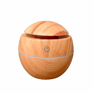 Humidificador bola efecto madera clara